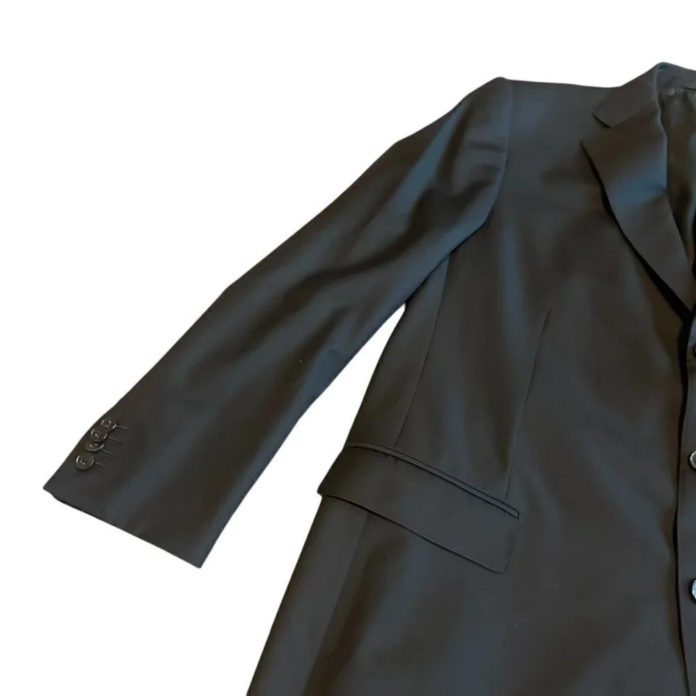Ermenegildo Zegna Black Button-Down Blazer Jacket Sport Coat Classic Size 44R